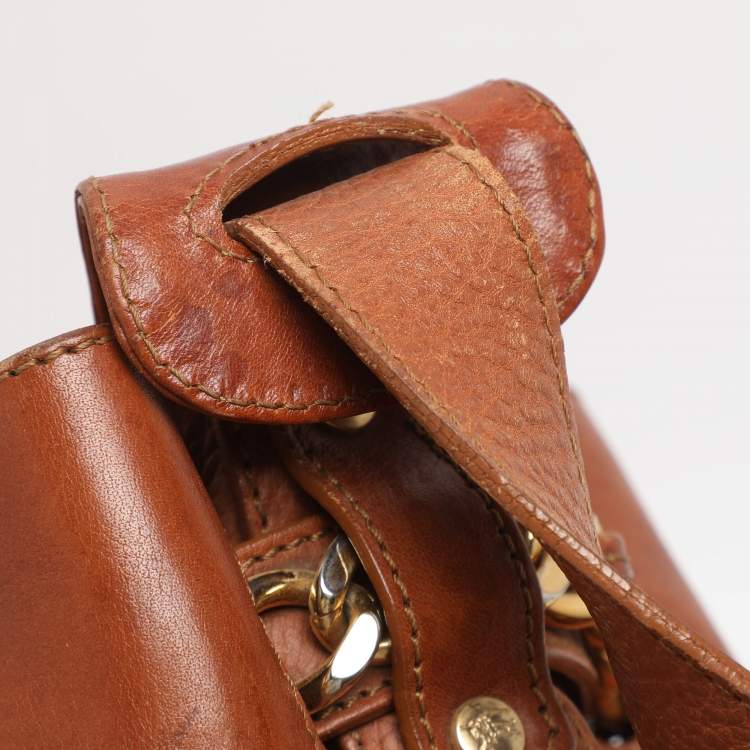 Pre Owned Burberry Tan Leather Margaret Shoulder Bag