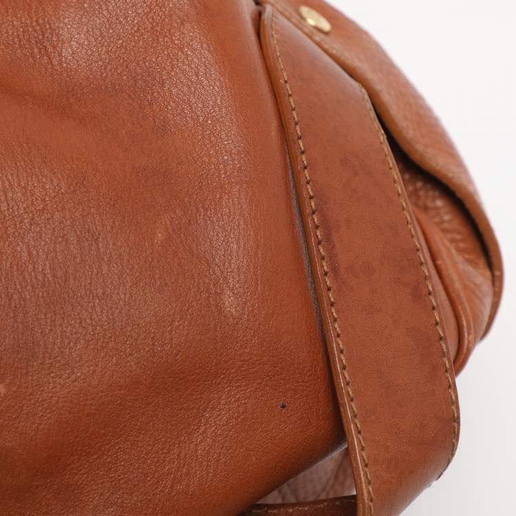 Pre Owned Burberry Tan Leather Margaret Shoulder Bag
