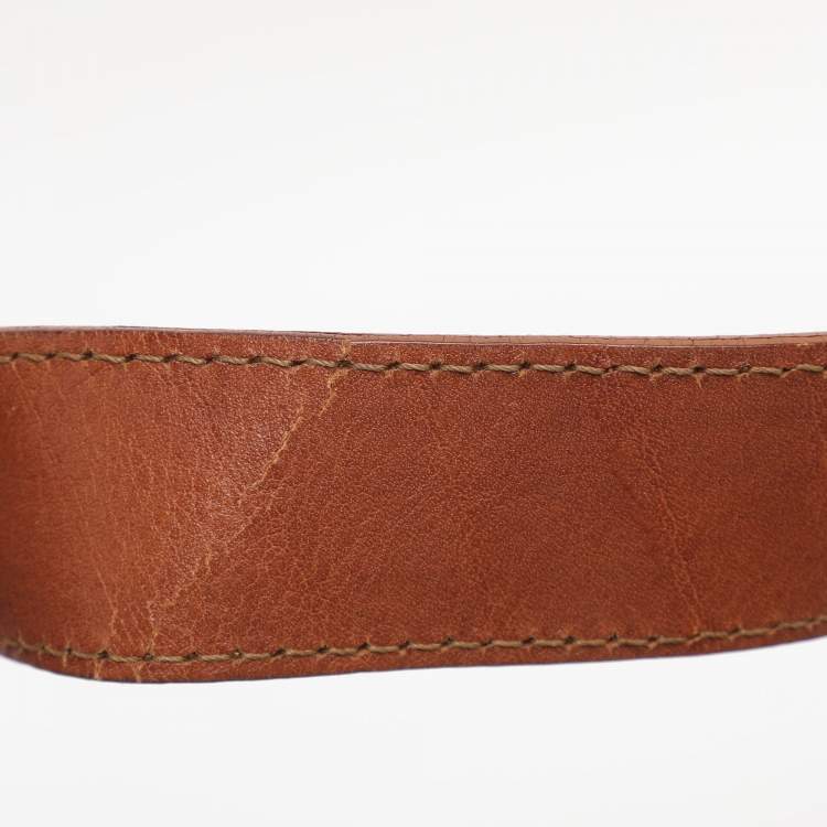 Pre Owned Burberry Tan Leather Margaret Shoulder Bag