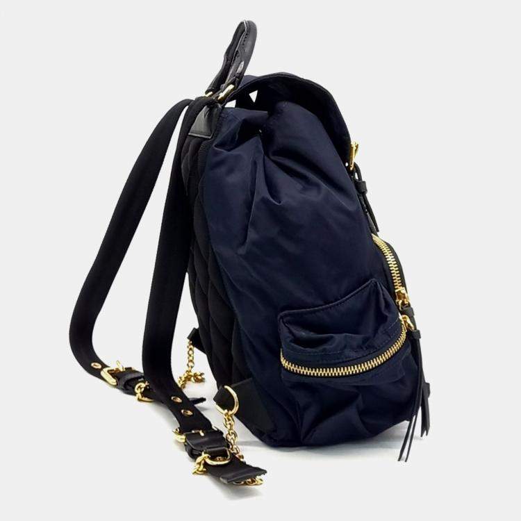 Pre Owned Burberry Navy Blue Nylon Rucksack Backpack
