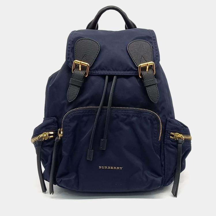 Pre Owned Burberry Navy Blue Nylon Rucksack Backpack