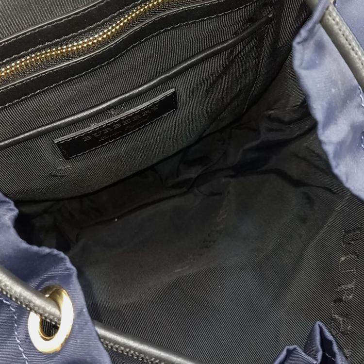 Pre Owned Burberry Navy Blue Nylon Rucksack Backpack