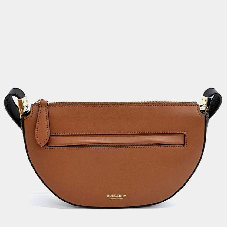 Pre Owned Burberry Brown Leather Olympia Mini Bag