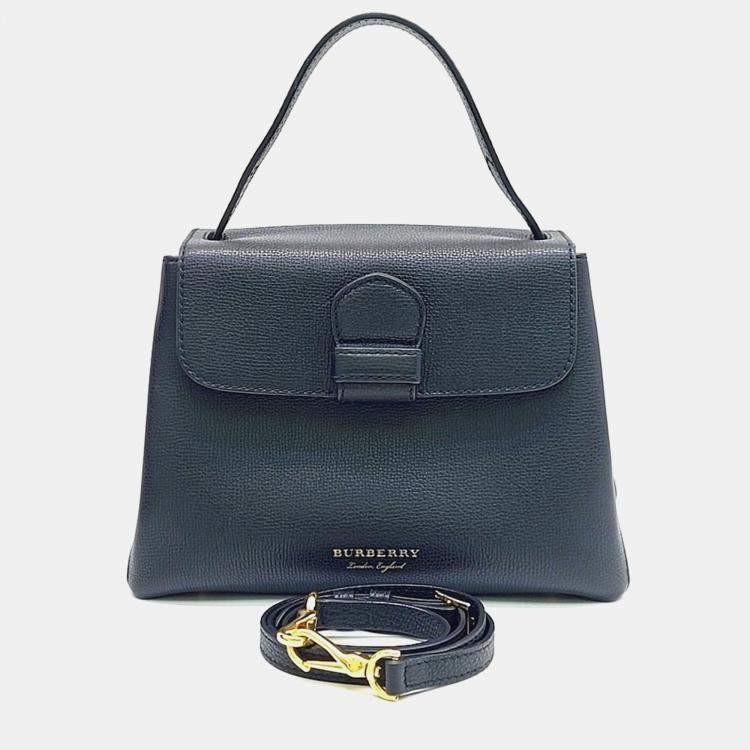 Pre Owned Burberry Black Leather Camberley Small Shoulder Bag