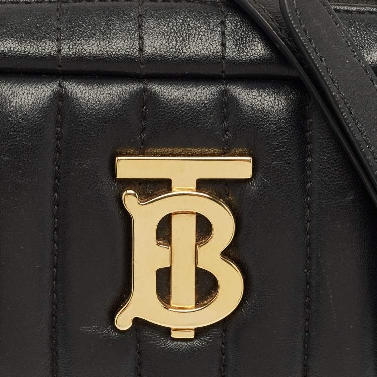 Pre Owned Burberry Black Quilted Leather Small Lola Camera Bag
