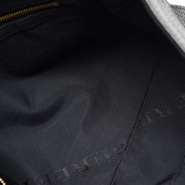 Pre Owned Burberry Black Leather Mildenhall Oversized Flap Clutch