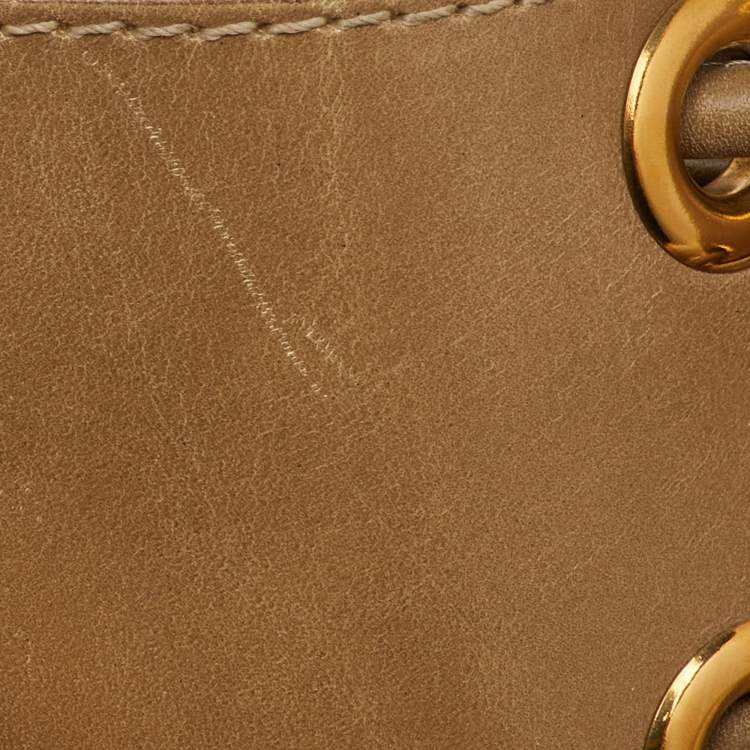 Pre Owned Burberry Beige Summer Check Canvas and Leather Mason Warrior Hobo