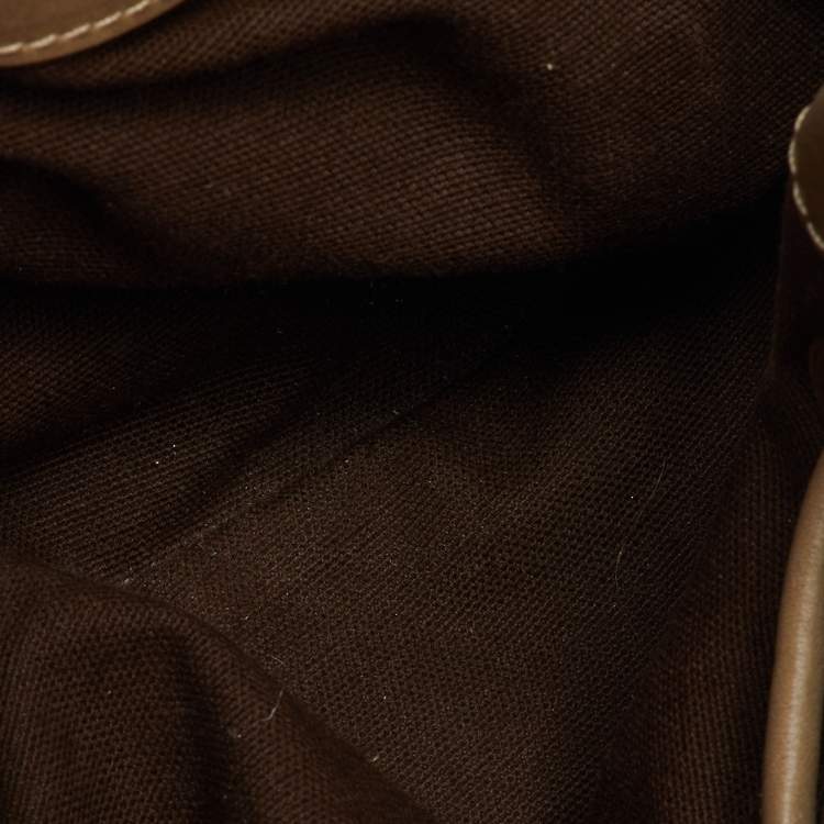 Pre Owned Burberry Beige Summer Check Canvas and Leather Mason Warrior Hobo