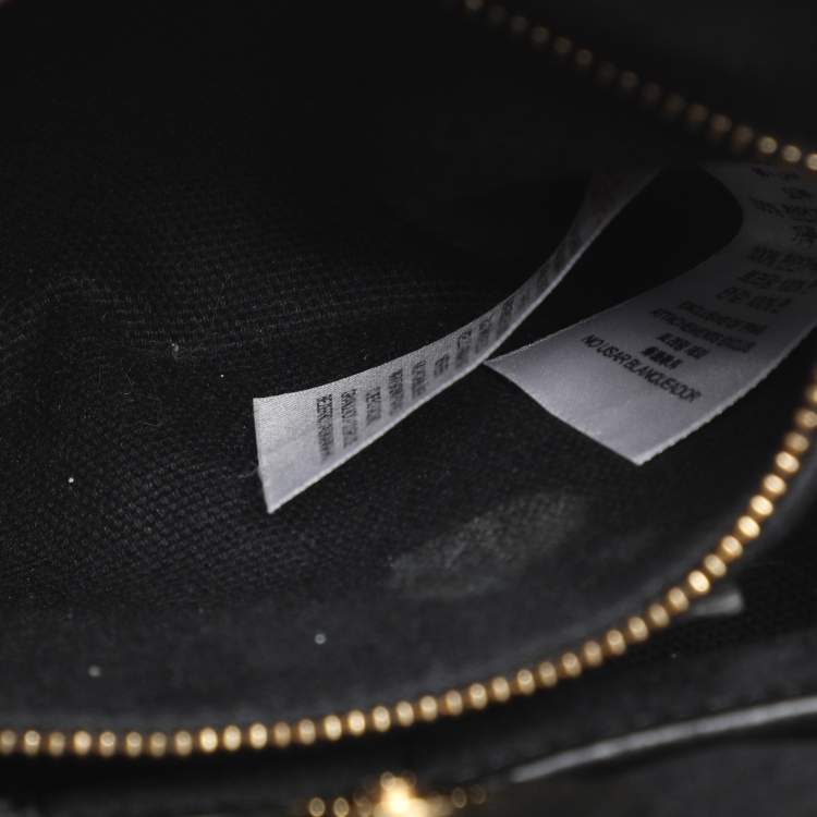 Pre Owned Burberry Black/Beige Leather and House Check Fabric Mini Banner Tote