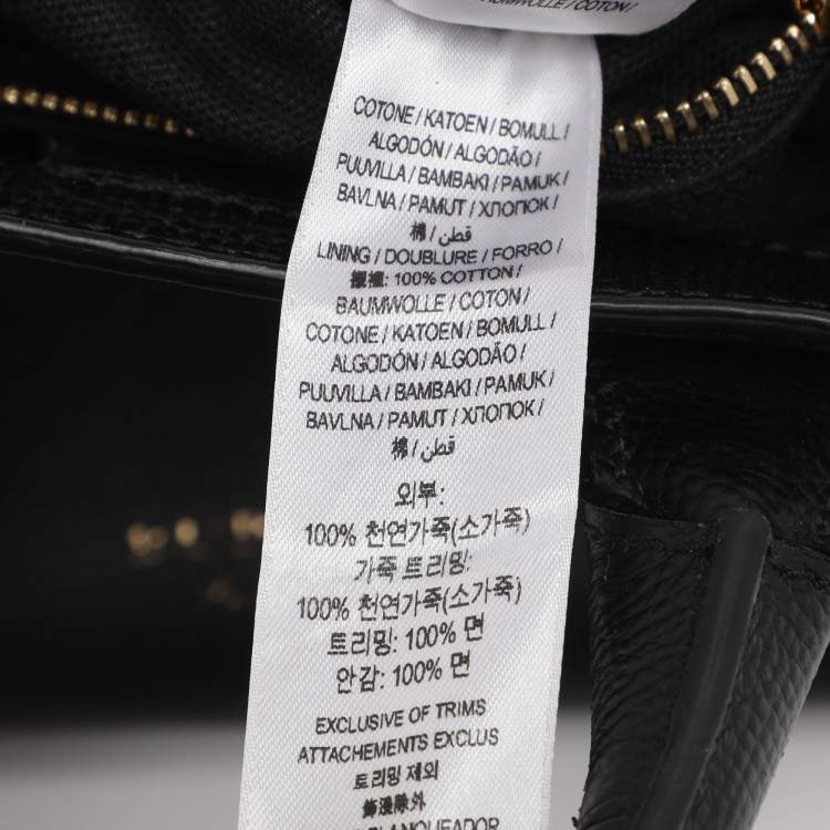 Pre Owned Burberry Black/Beige Leather and House Check Fabric Mini Banner Tote