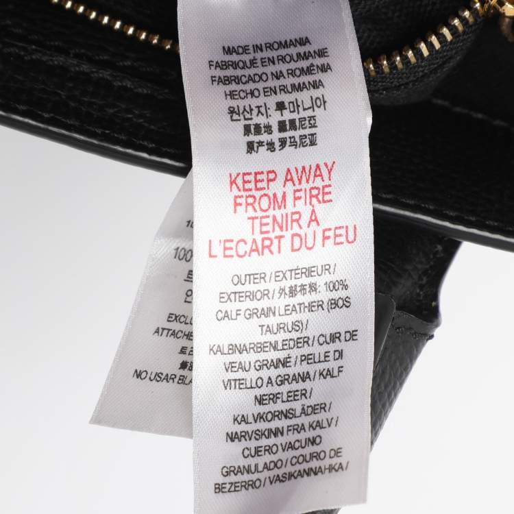 Pre Owned Burberry Black/Beige Leather and House Check Fabric Mini Banner Tote