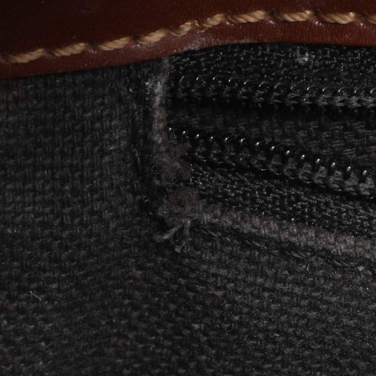 Pre Owned Burberry Brown/Beige Haymarket Check Coated Canvas Tote