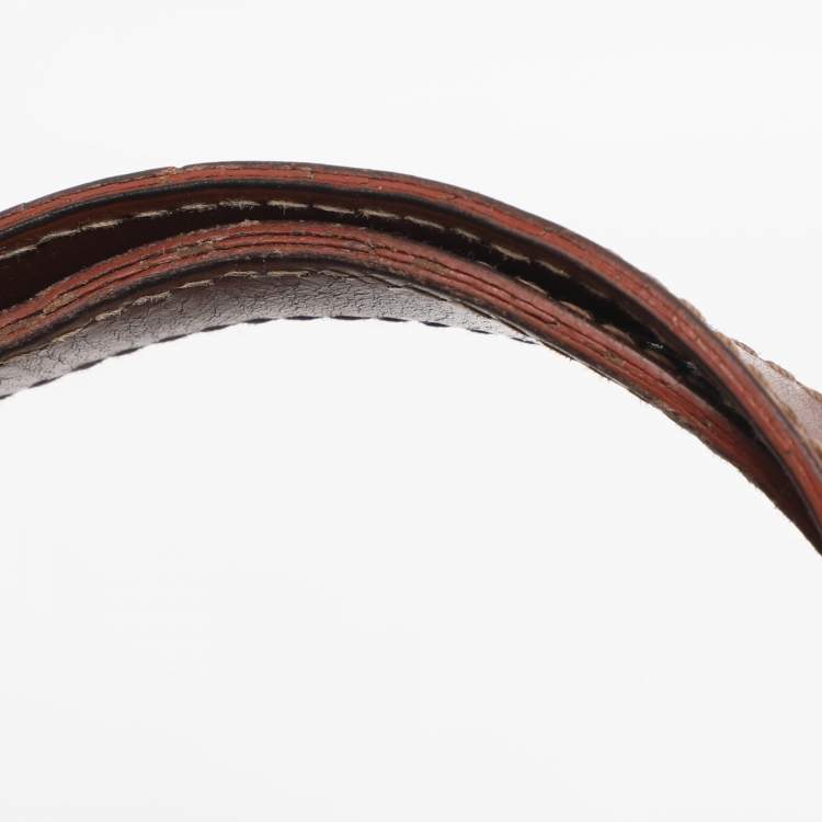 Pre Owned Burberry Brown/Beige Haymarket Check Coated Canvas Tote