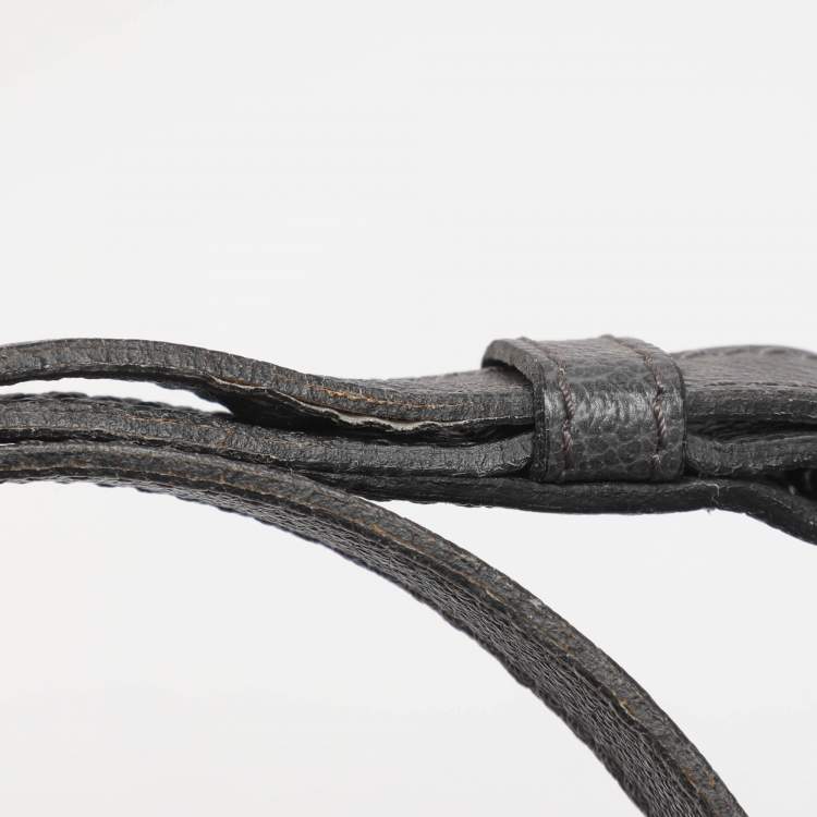 Pre Owned Burberry Grey Leather and Woven Patchwork Straw Satchel