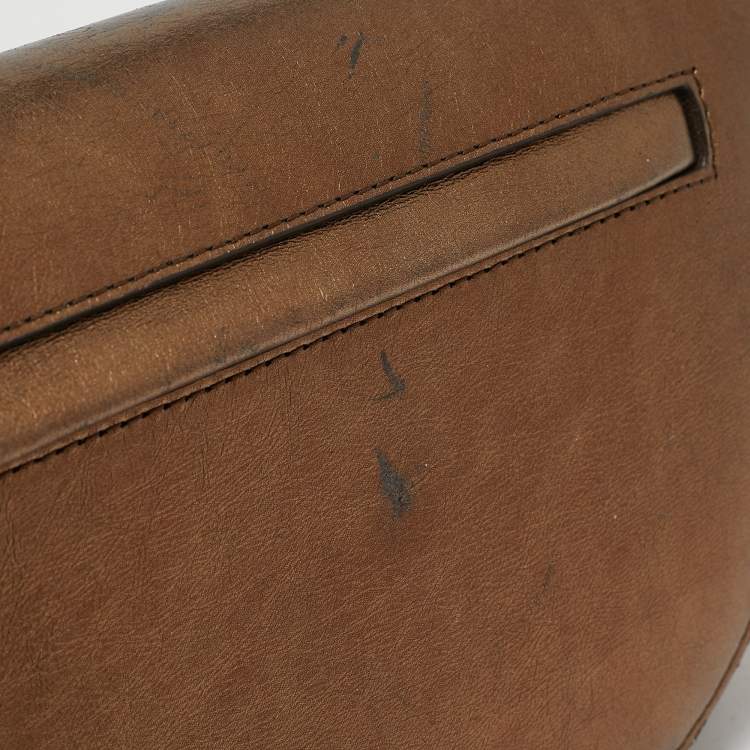 مملوكة مسبقًا Burberry Bronze Leather Small Studded Olympia Shoulder Bag