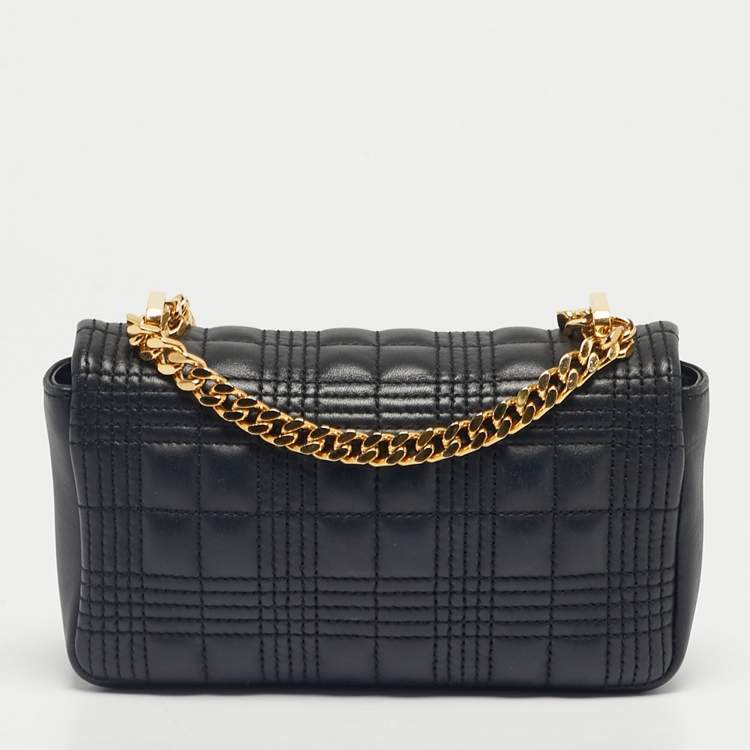 Pre Owned Burberry Black Quilted Leather Mini Lola Chain Crossbody Bag