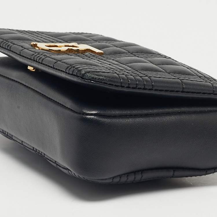Pre Owned Burberry Black Quilted Leather Mini Lola Chain Crossbody Bag
