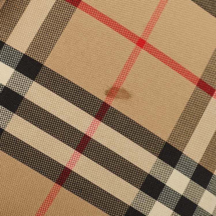 Pre Owned Burberry Brown/Black Leopard Print Calfhair and House Check Fabric TB Camera Bag