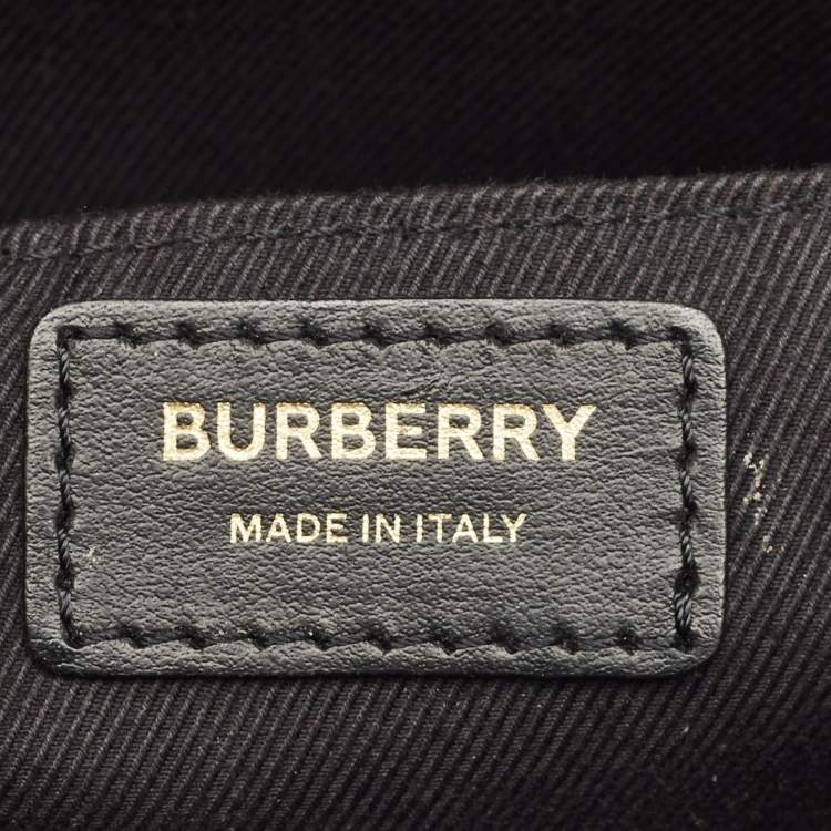 Pre Owned Burberry Brown/Black Leopard Print Calfhair and House Check Fabric TB Camera Bag