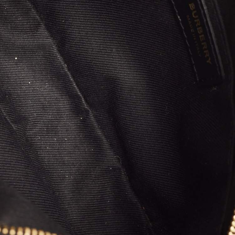 Pre Owned Burberry Brown/Black Leopard Print Calfhair and House Check Fabric TB Camera Bag