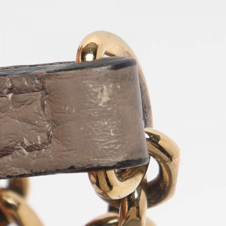 Pre Owned Burberry Taupe Grain Leather Madison Shoulder Bag