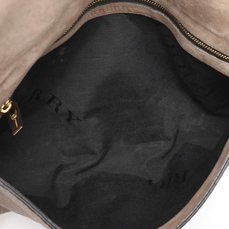 Pre Owned Burberry Taupe Grain Leather Madison Shoulder Bag