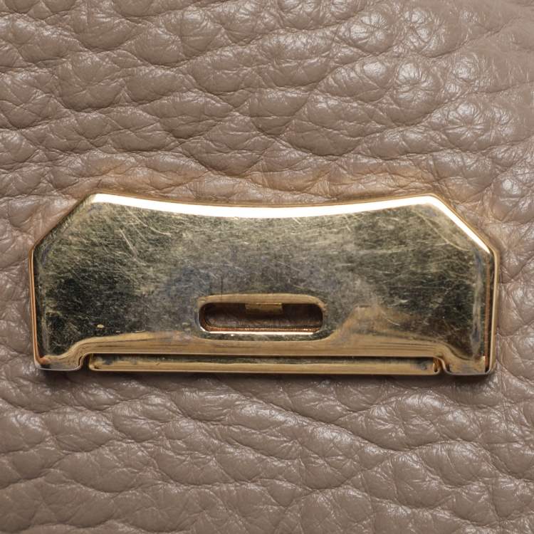Pre Owned Burberry Taupe Grain Leather Madison Shoulder Bag