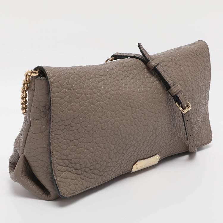 Pre Owned Burberry Taupe Grain Leather Madison Shoulder Bag