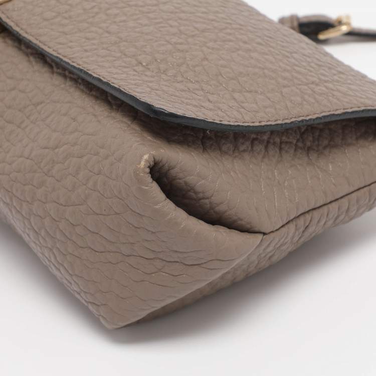 Pre Owned Burberry Taupe Grain Leather Madison Shoulder Bag
