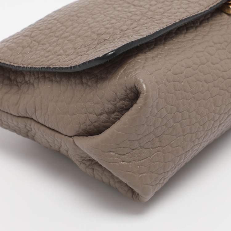 Pre Owned Burberry Taupe Grain Leather Madison Shoulder Bag
