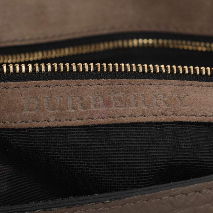 Pre Owned Burberry Taupe Grain Leather Madison Shoulder Bag