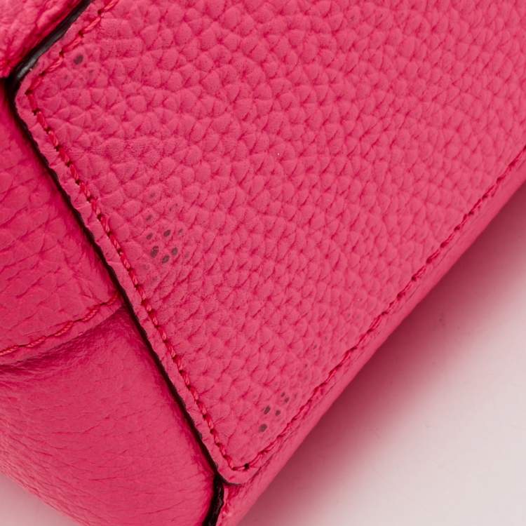 Pre Owned Burberry Neon Pink Leather Remington Tote