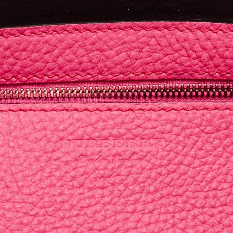 Pre Owned Burberry Neon Pink Leather Remington Tote