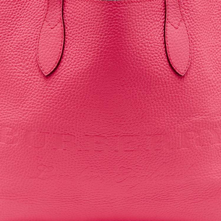 Pre Owned Burberry Neon Pink Leather Remington Tote
