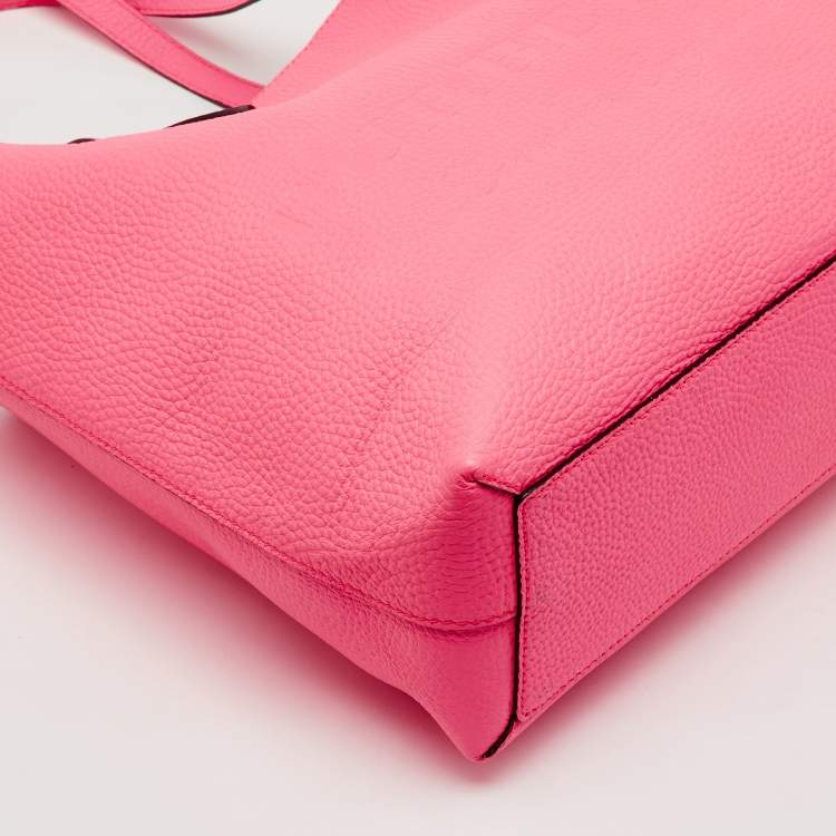 Pre Owned Burberry Neon Pink Leather Remington Tote