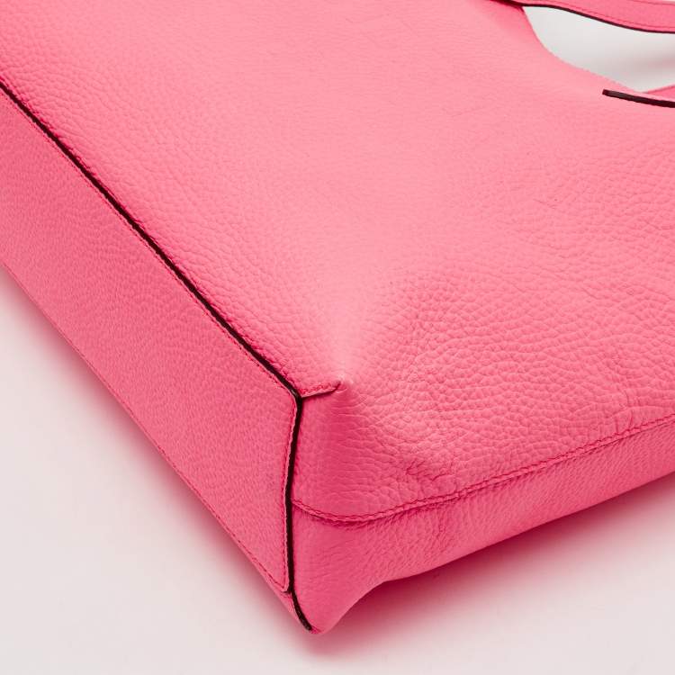 Pre Owned Burberry Neon Pink Leather Remington Tote