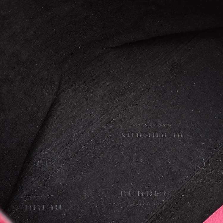 Pre Owned Burberry Neon Pink Leather Remington Tote