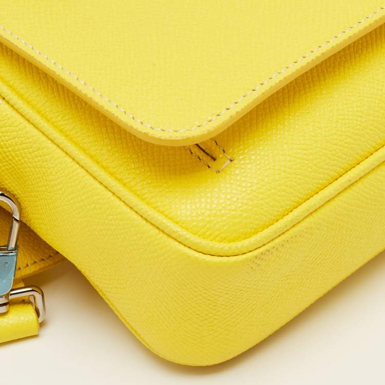 Pre Owned Burberry Yellow Leather TB Belt Bag