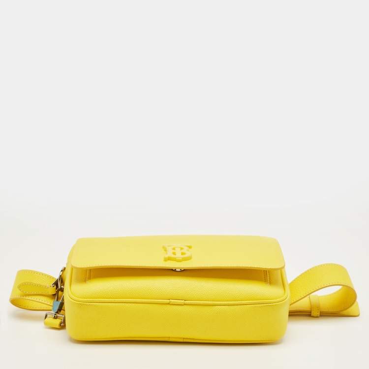 Pre Owned Burberry Yellow Leather TB Belt Bag