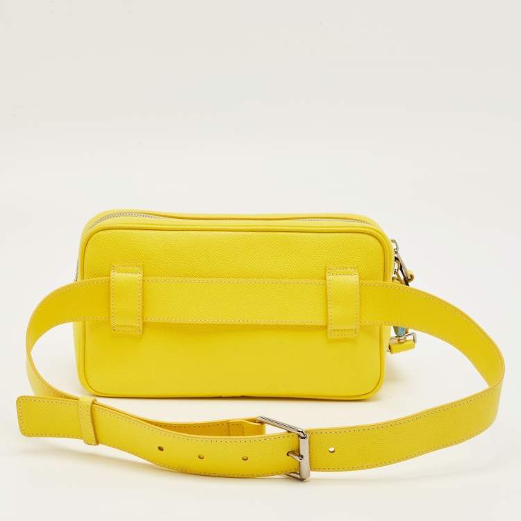 Pre Owned Burberry Yellow Leather TB Belt Bag