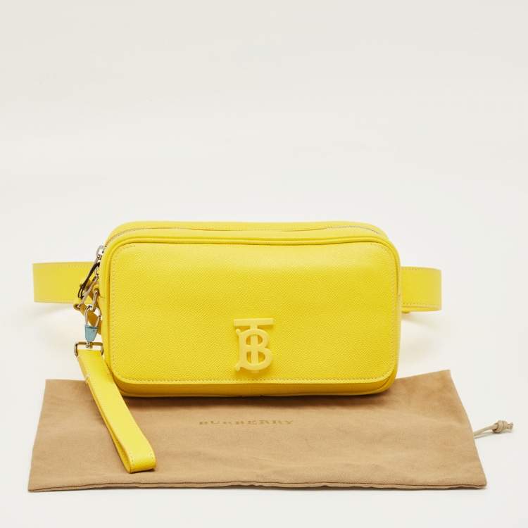 Pre Owned Burberry Yellow Leather TB Belt Bag