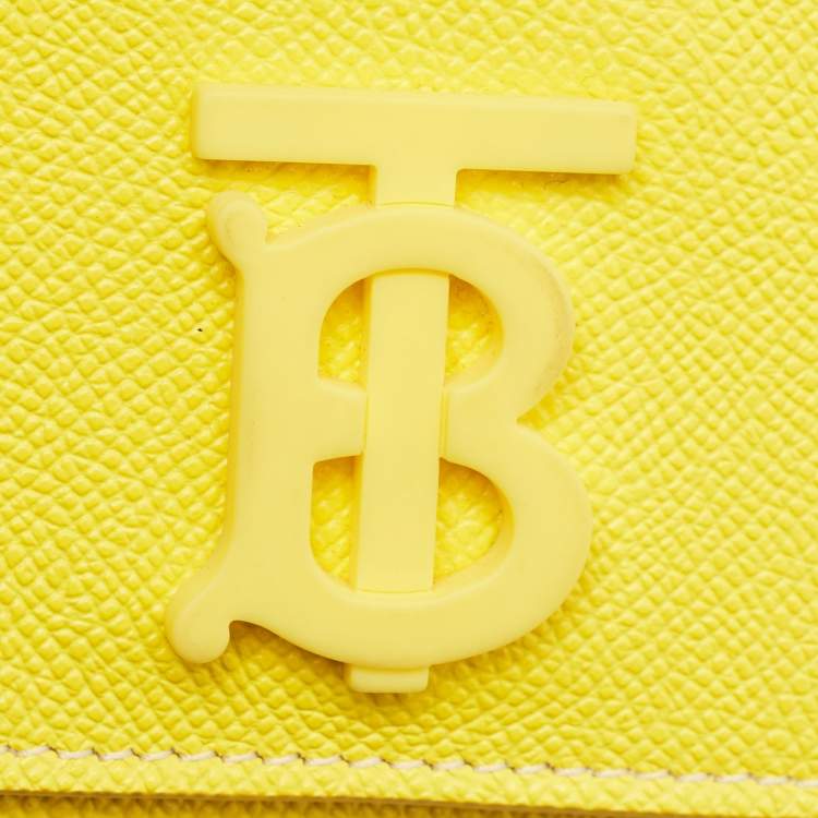 Pre Owned Burberry Yellow Leather TB Belt Bag