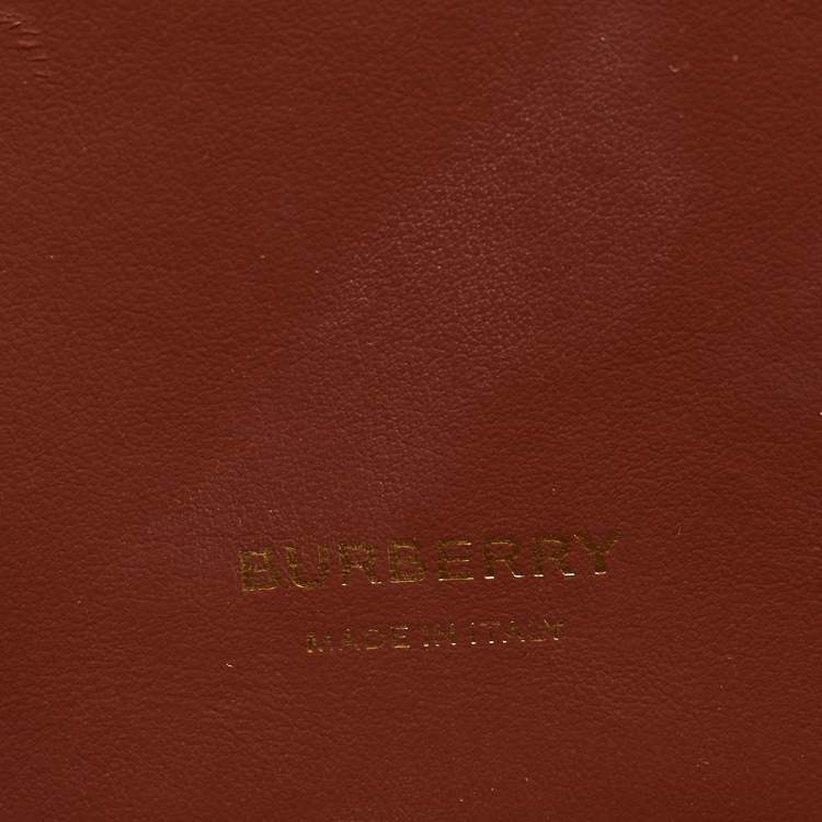 Pre Owned Burberry Black/Beige Housecheck Fabric and Leather Title Tote