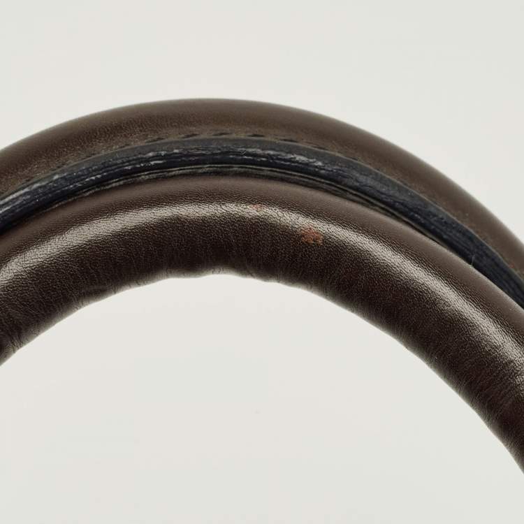 Pre Owned Burberry Brown/Beige Haymarket Check Coated Canvas and Leather Thornley Bag