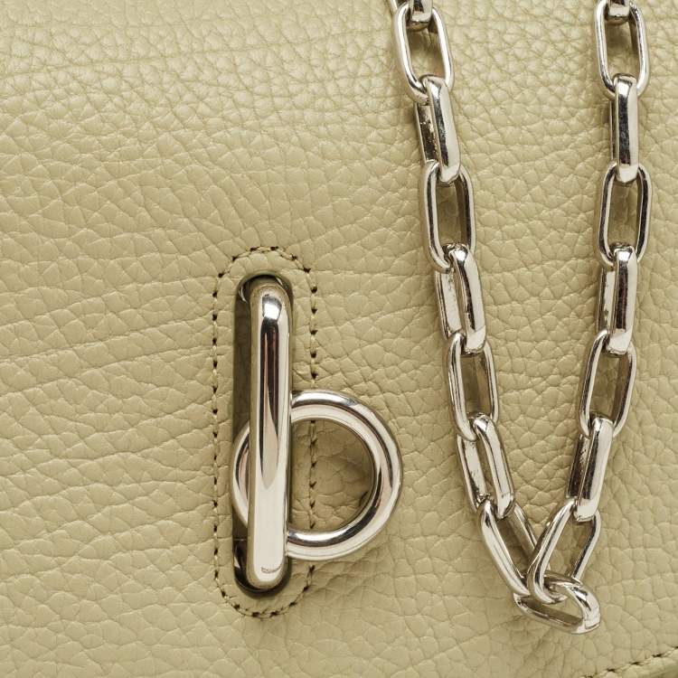 Pre Owned Burberry Oliver Green Leather Rocking Horse Wallet On Chain