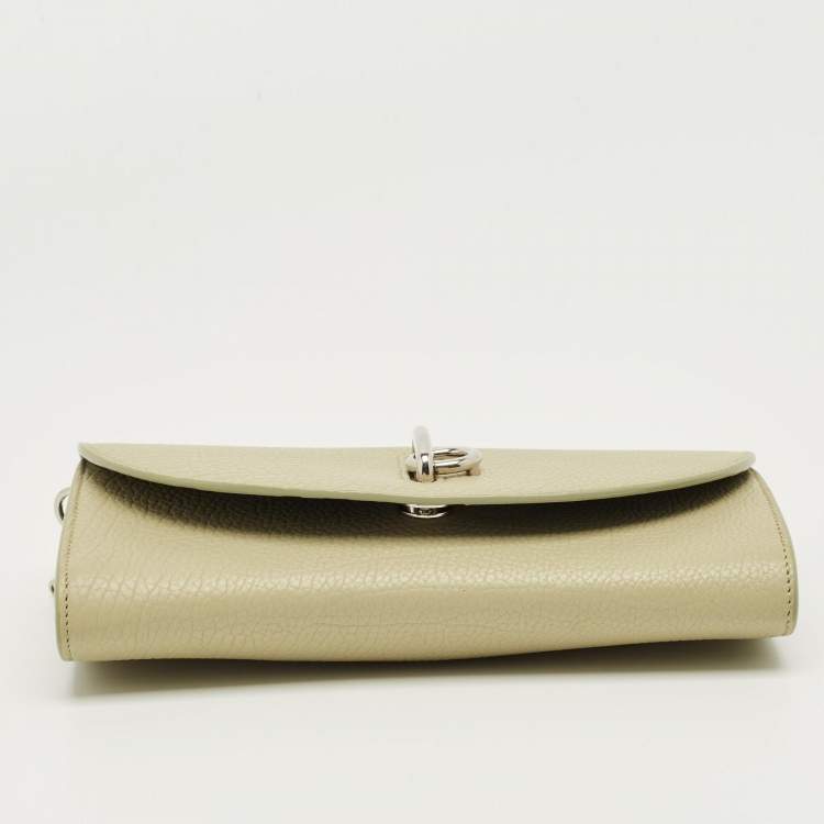 Pre Owned Burberry Oliver Green Leather Rocking Horse Wallet On Chain