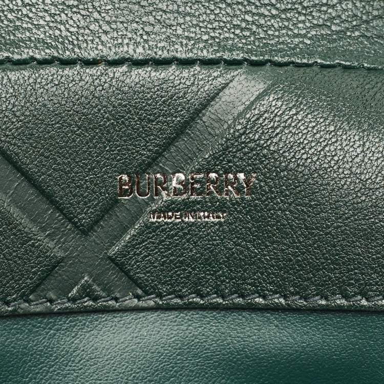 Pre Owned Burberry Oliver Green Leather Rocking Horse Wallet On Chain