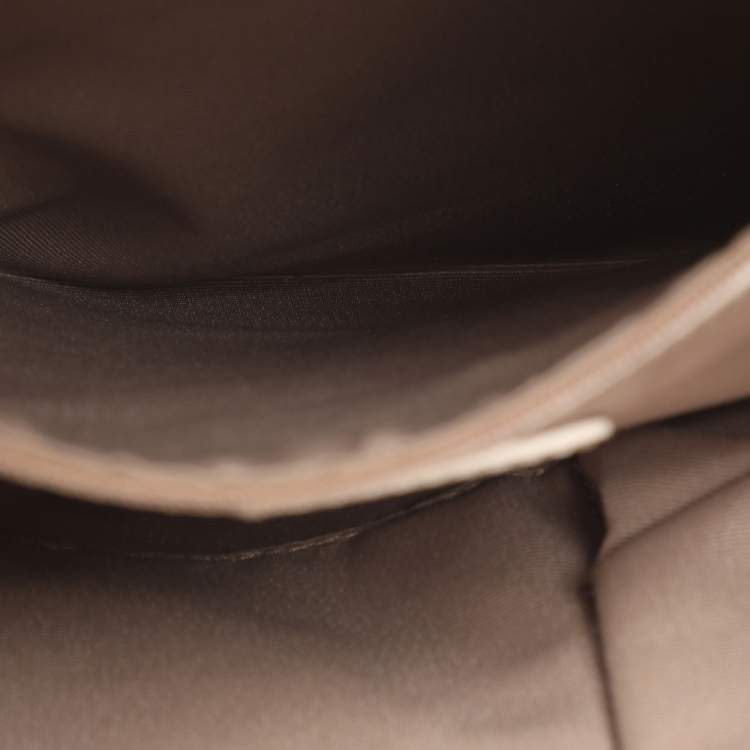 Pre Owned Burberry Beige/White Nova Check Coated Canvas and Patent Leather Barton Hobo