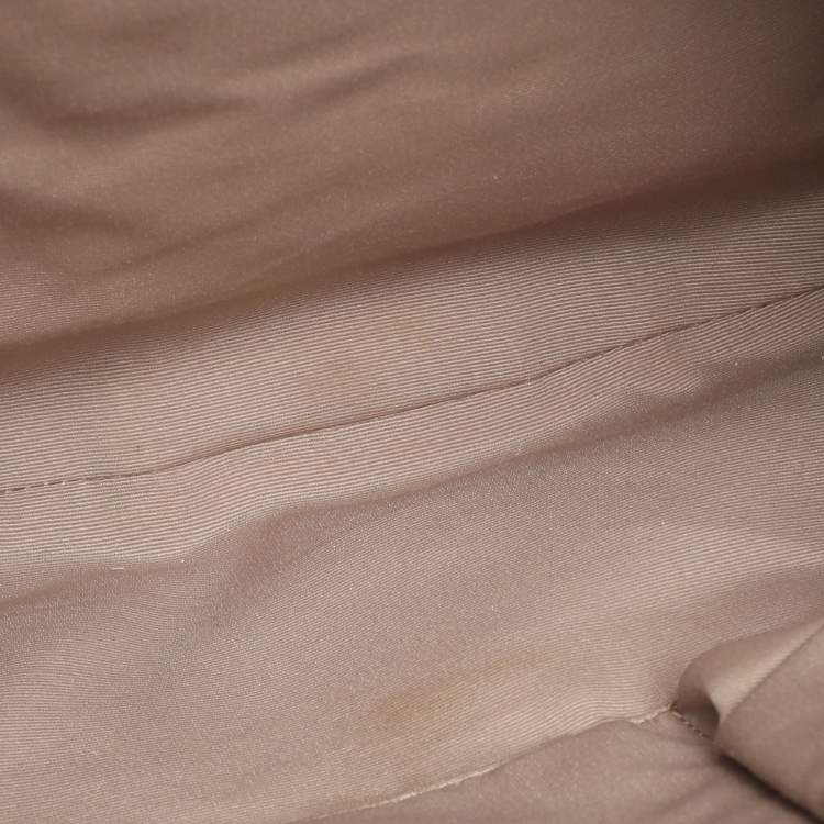 Pre Owned Burberry Beige/White Nova Check Coated Canvas and Patent Leather Barton Hobo