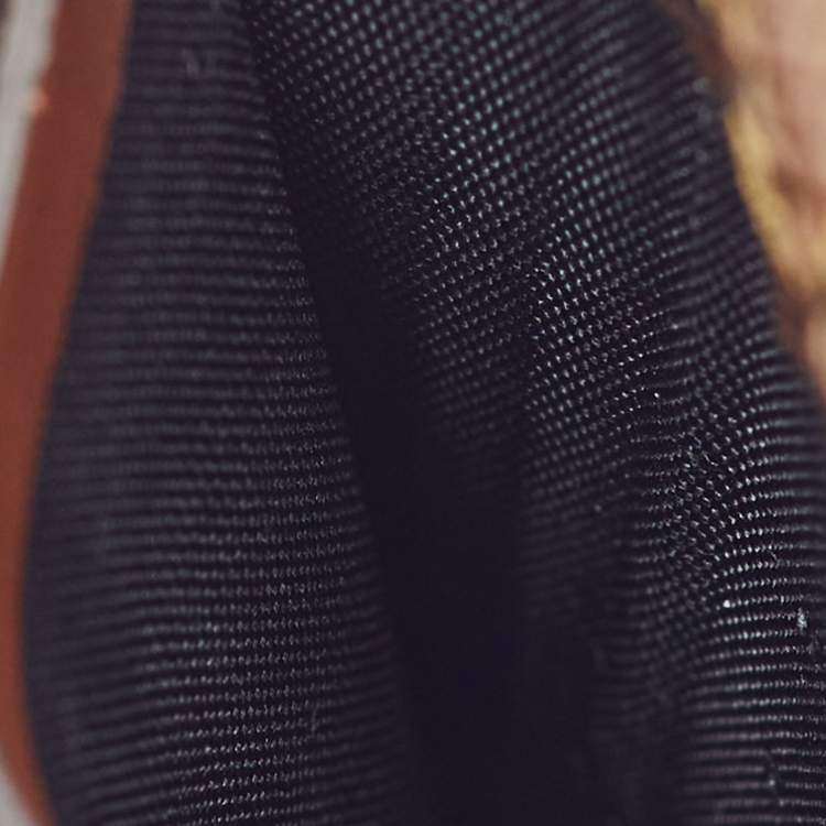 Pre Owned Burberry Brown Monogram Coated Canvas TB Lanyard Card Holder